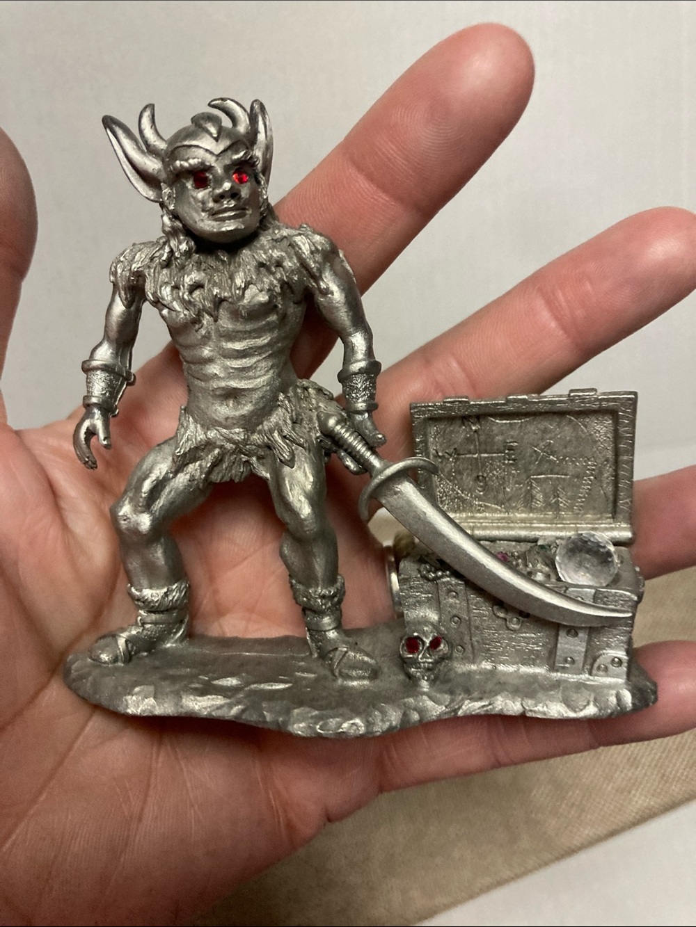 Spoontiques Pewter Demon Figurine with Treasure Chest